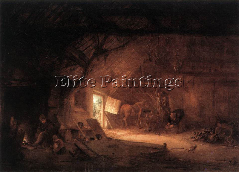 ISACK VAN OSTADE FARMHOUSE INTERIOR ARTIST PAINTING REPRODUCTION HANDMADE OIL