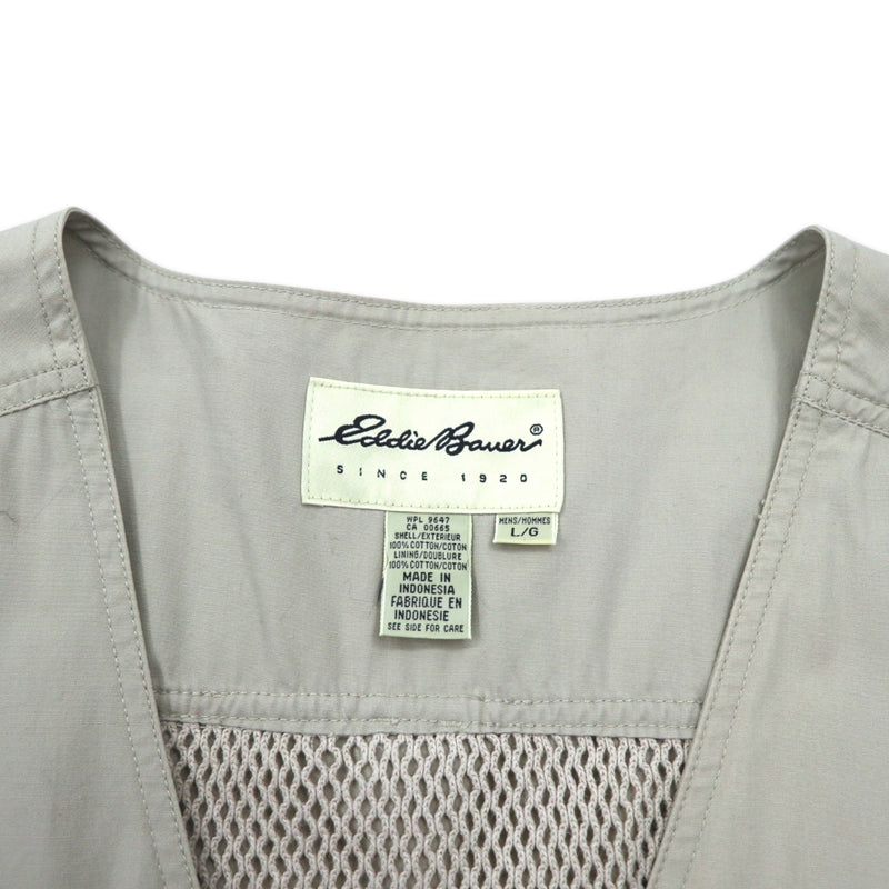 Eddie Bauer 90年代 フィッシングベスト ハンティングベスト L ベージュ コットン