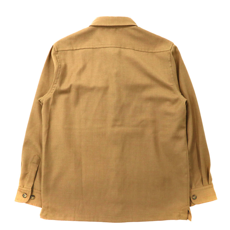 Eddie Bauer フランネルワークシャツ S ベージュ ウール LS WOOL BLEND SH JKT 未使用品