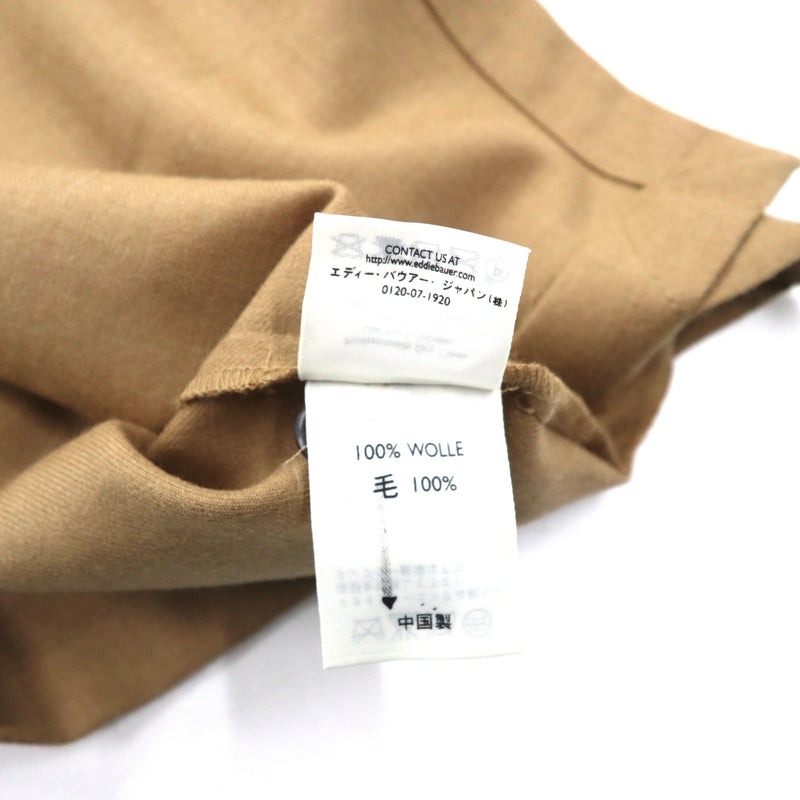 Eddie Bauer フランネルワークシャツ S ベージュ ウール LS WOOL BLEND SH JKT 未使用品