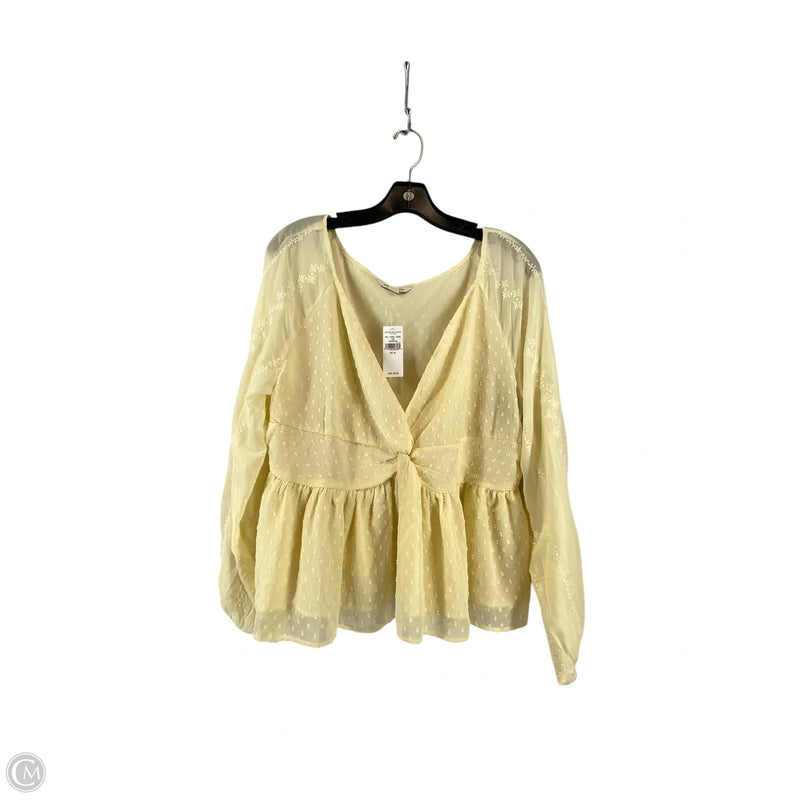 Top Long Sleeve By American Eagle In Yellow, Size: Xl