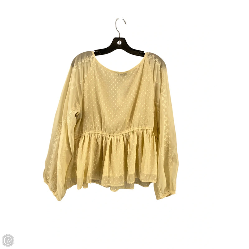Top Long Sleeve By American Eagle In Yellow, Size: Xl
