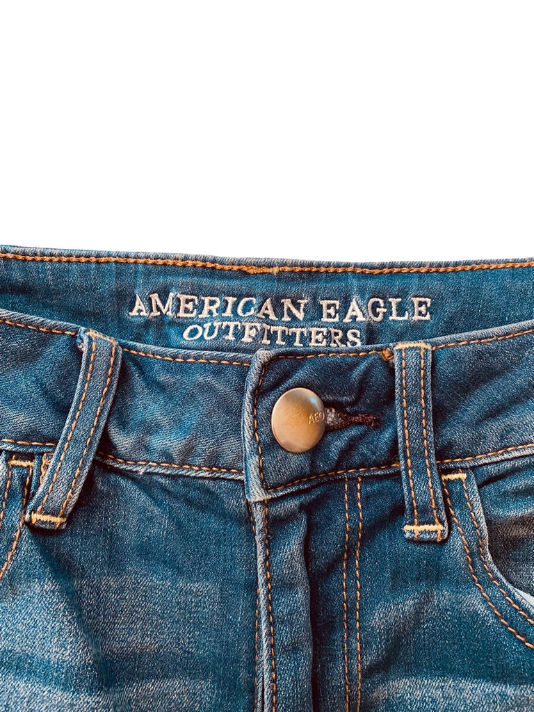 4 American Eagle Outfitters Women's Super Stretch Jean Shorts Cuffed 2