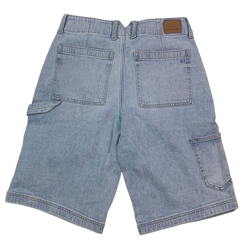 New American Eagle Womens Size 4 Stretch Baggy Bermuda Jorts Denim Jean Shorts