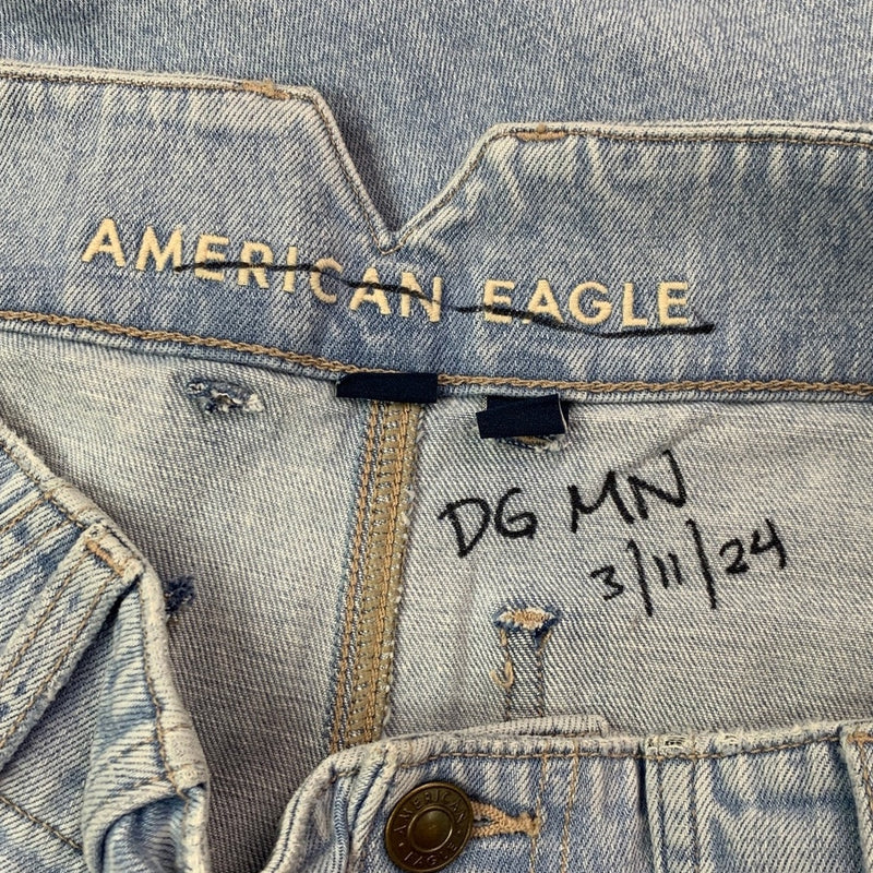 New American Eagle Womens Size 4 Stretch Baggy Bermuda Jorts Denim Jean Shorts