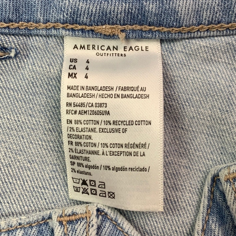 New American Eagle Womens Size 4 Stretch Baggy Bermuda Jorts Denim Jean Shorts