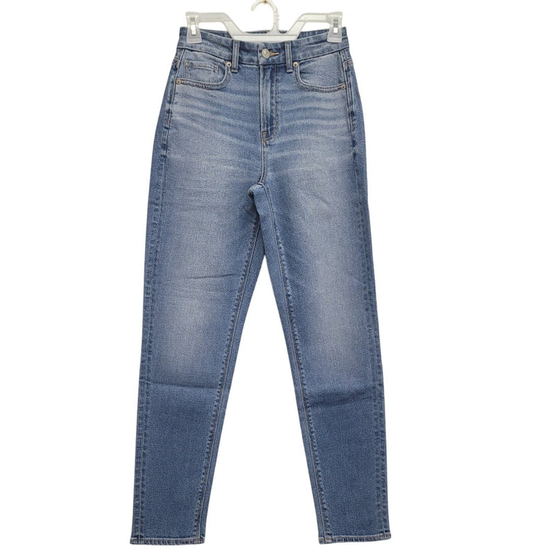 New American Eagle Size 0 Regular Light Rinse Curvy Mom Jean Denim Blue Jeans