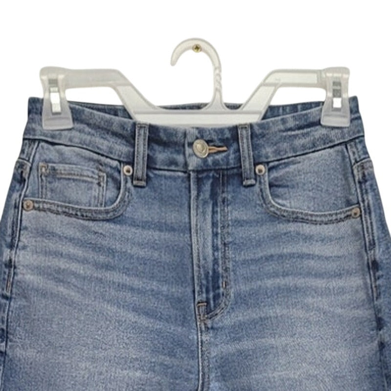 New American Eagle Size 0 Regular Light Rinse Curvy Mom Jean Denim Blue Jeans