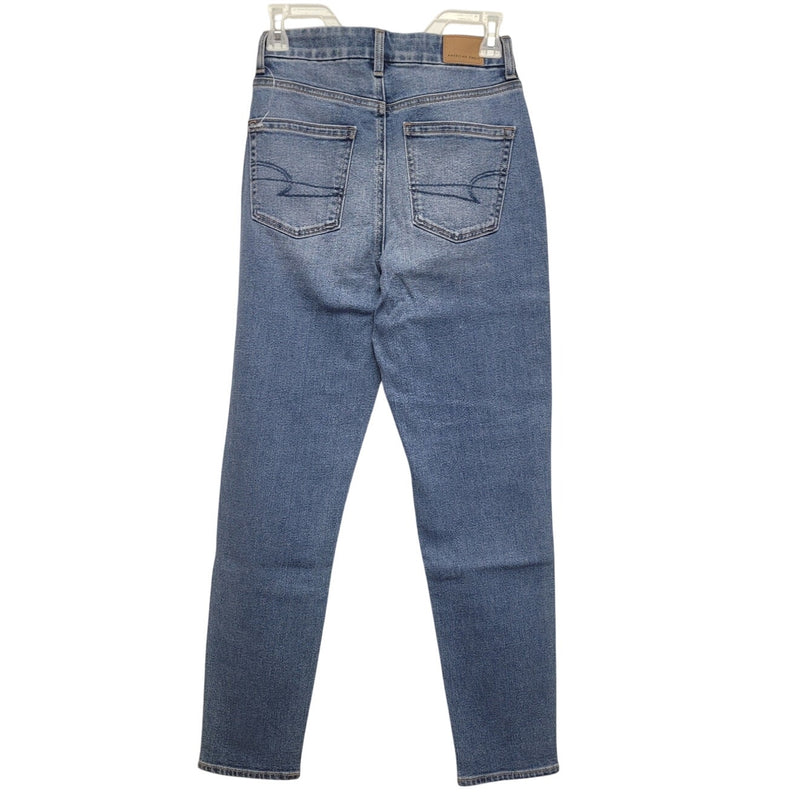 New American Eagle Size 0 Regular Light Rinse Curvy Mom Jean Denim Blue Jeans