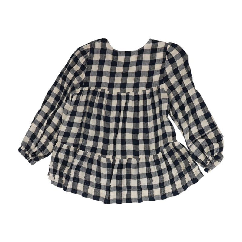 White Check Long Sleeve Blouse
