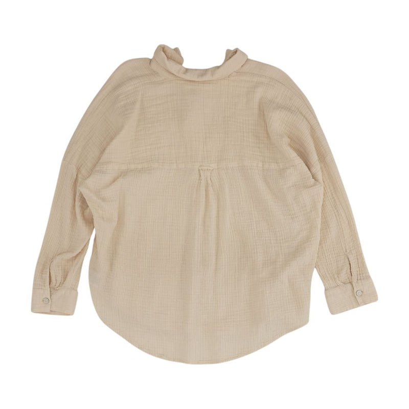 Beige Solid Button Down