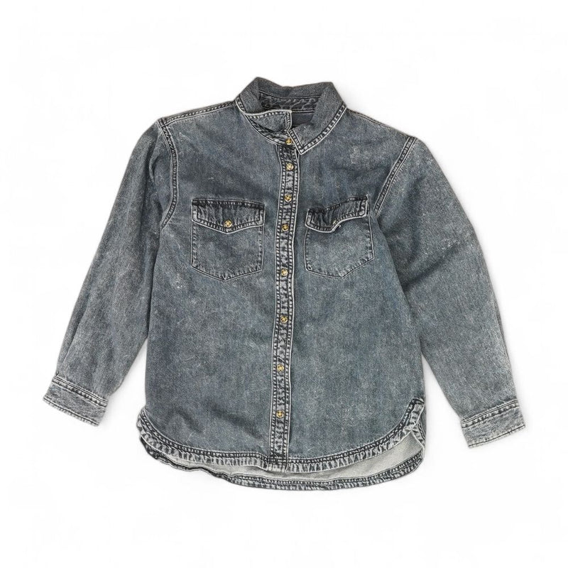Blue Solid Denim Jacket
