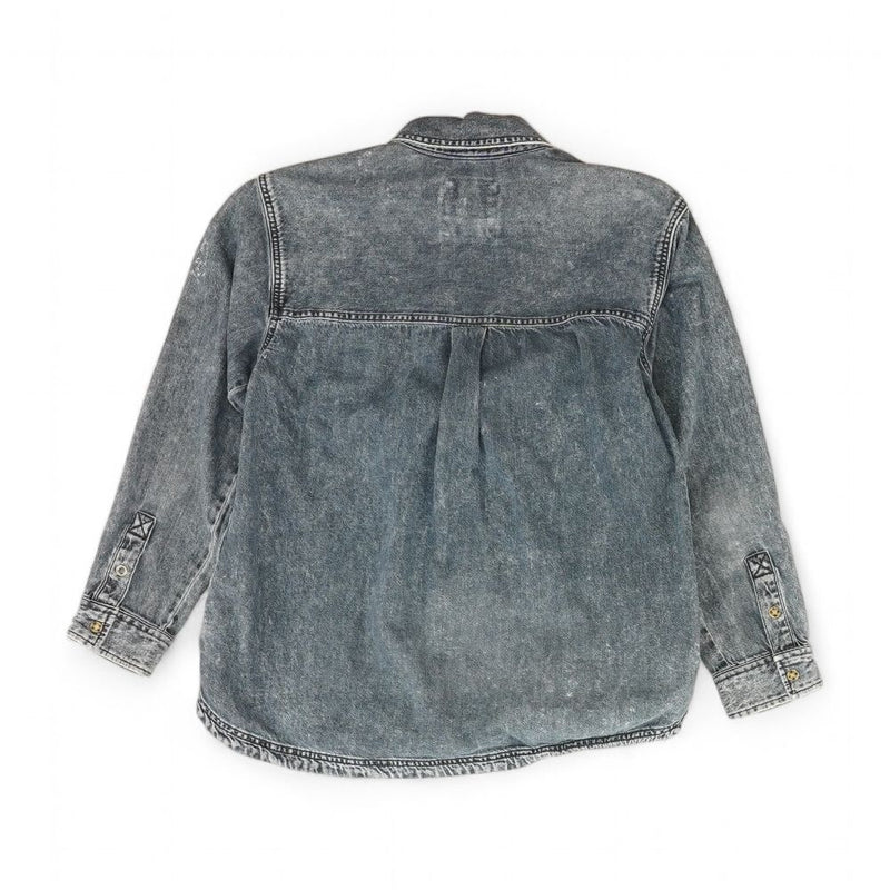 Blue Solid Denim Jacket