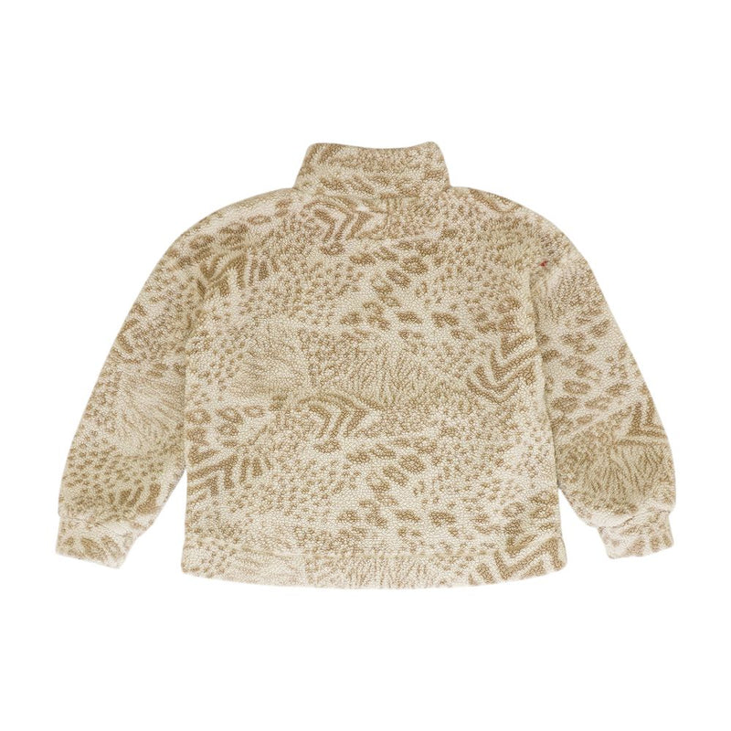 Beige Animal Print 1/4 Zip Pullover