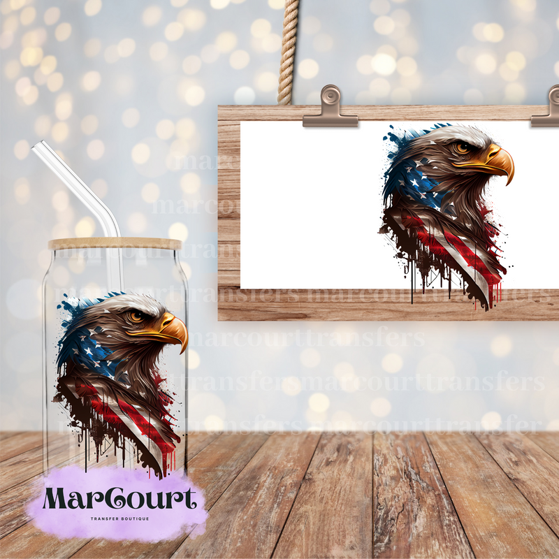 AMERICAN EAGLE- DECAL.-UV DTF CUP WRAP