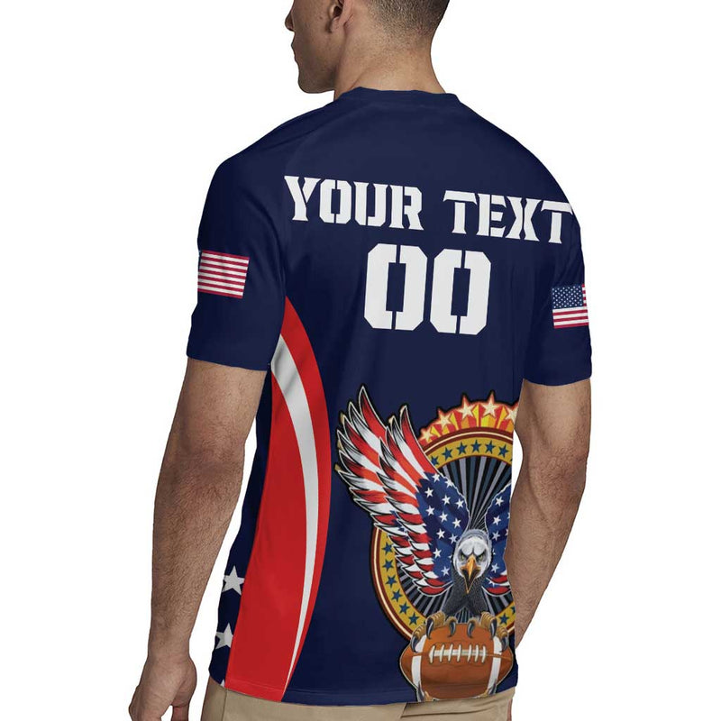 Custom USA Rugby Rugby Jersey American Eagle With USA Flags LT18