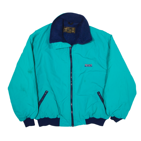 EDDIE BAUER Fleece Lined Bomber Jacket Green Nylon Womens L