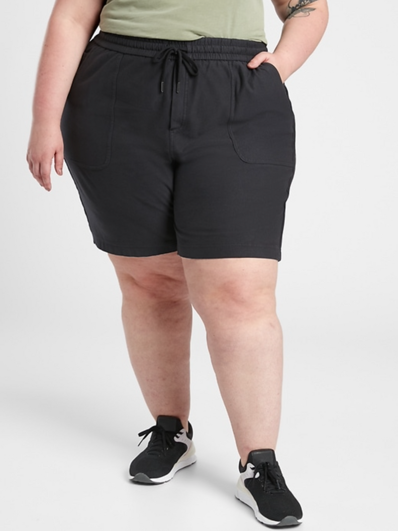 Athleta Black Elastic Waist Stretchy Farallon Bermuda