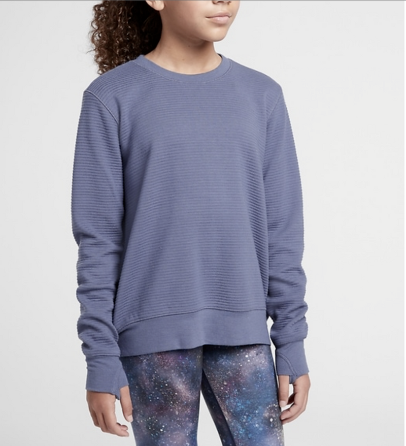 Athleta Girl Crunch Time Stormy Sky Crewneck Sweatshirt
