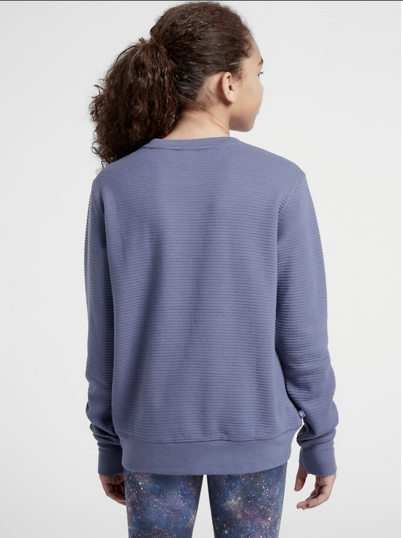 Athleta Girl Crunch Time Stormy Sky Crewneck Sweatshirt