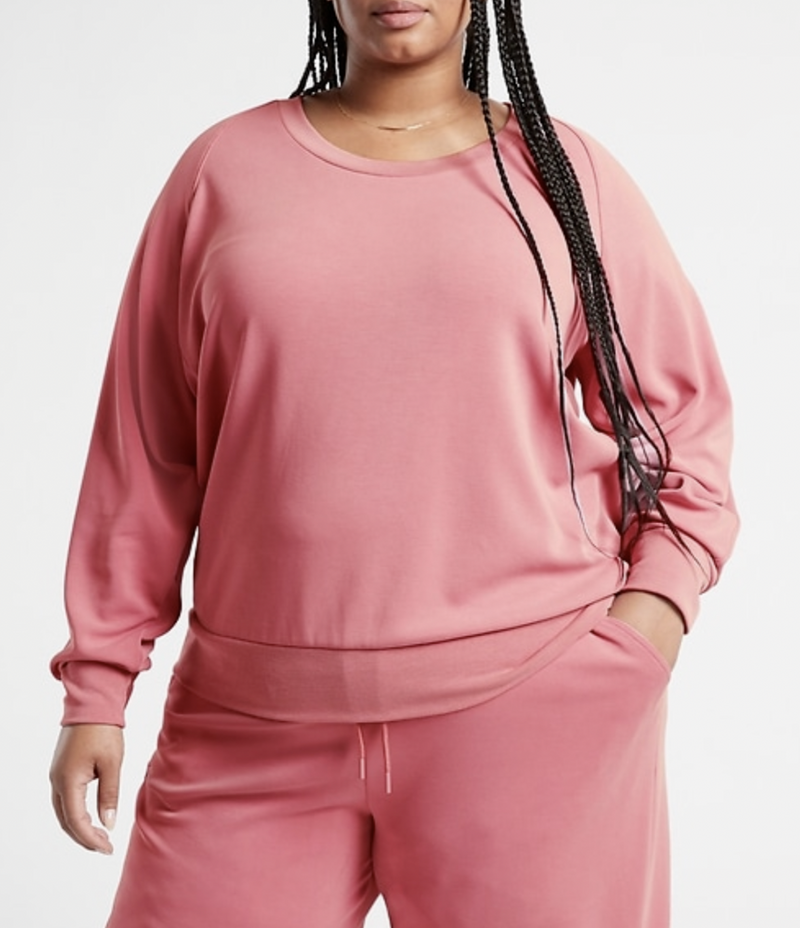 Athleta Antique Rose Scoop Neck Long Sleeve Seasoft Sweatshirt