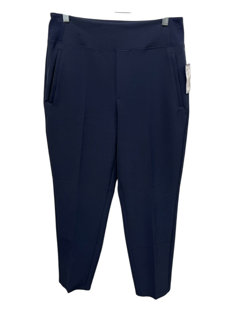 Athleta Size 8 Navy Blue Polyester Blend Elastic Waistband Faux Fly Pants
