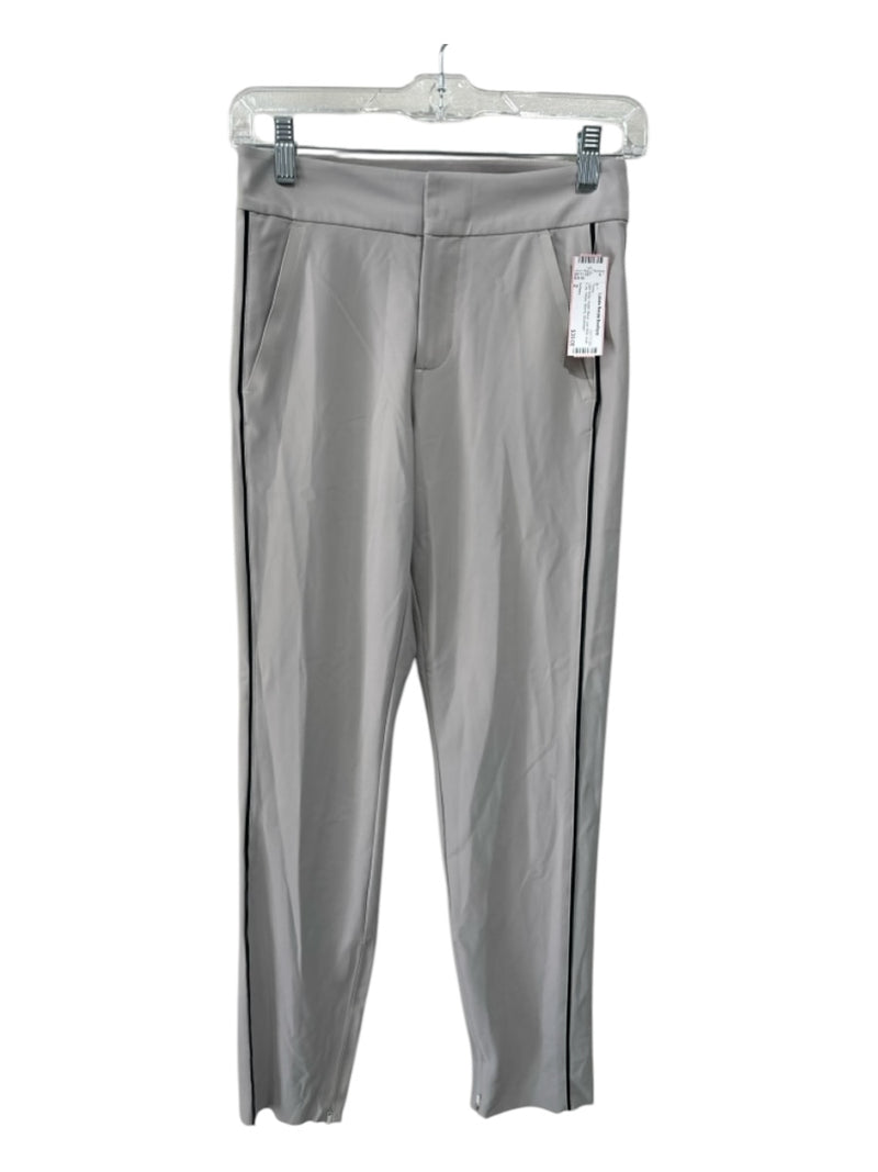 Athleta Size 2 Light Gray Nylon Blend Low Rise hook & zip Stripe Skinny Pants