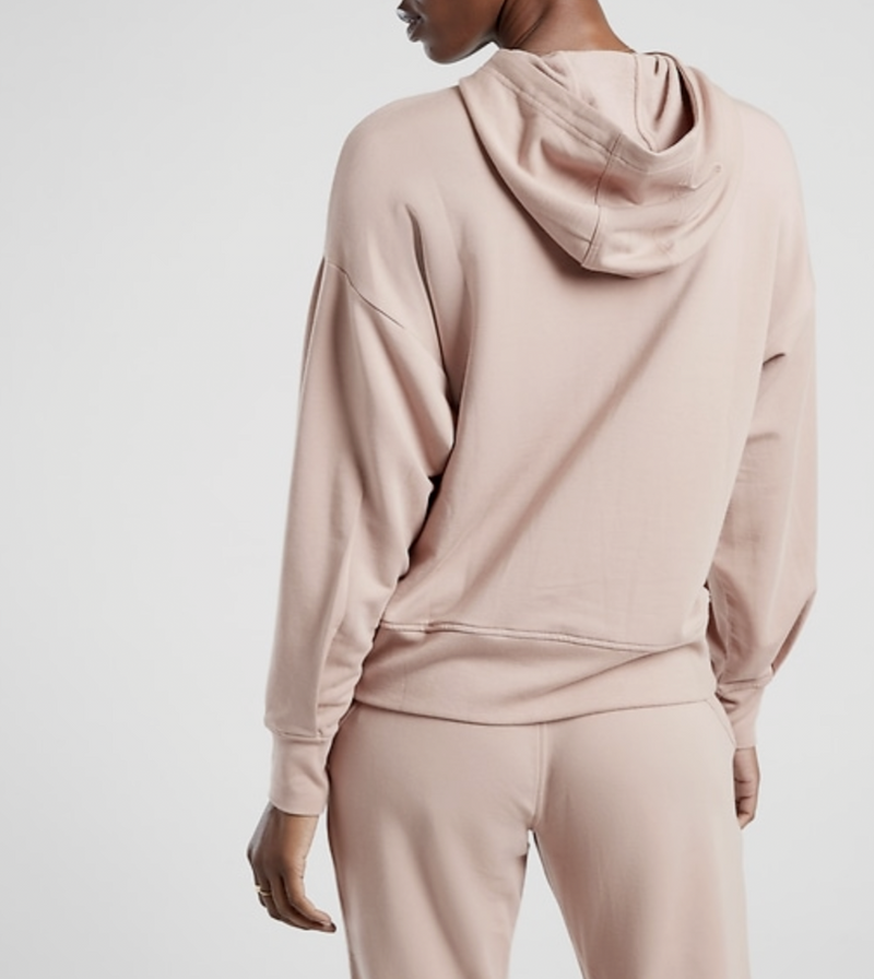 Athleta Mocha Latte Long Sleeve Balance Hoodie Sweatshirt Top