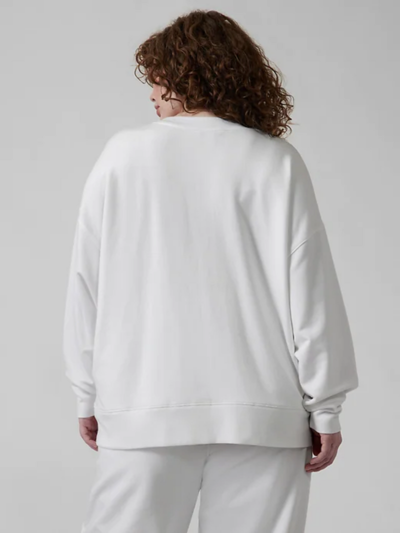 Athleta Bright White Long Sleeve Balance Henley Sweatshirt
