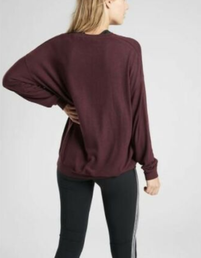 Athleta Burgundy Heather Mindful Soft Pullover