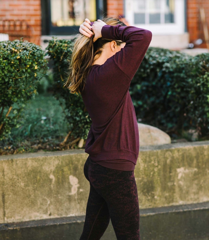Athleta Burgundy Heather Mindful Soft Pullover