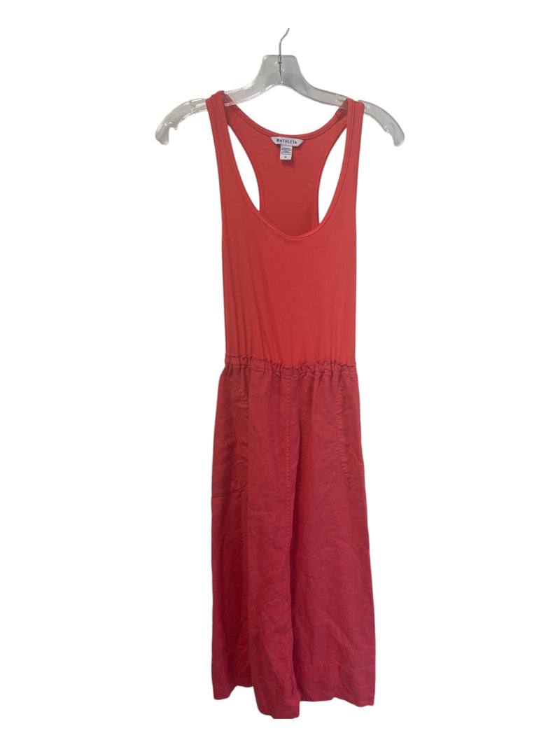 Athleta Size Medium Dark Medium Wash Nylon Blend Ribbed Top Sleeveless Dress