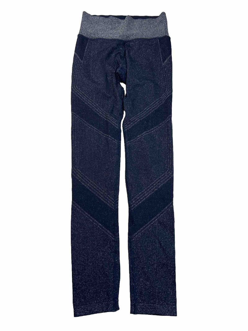 Athleta Women's Navy Blue Twilight Tight Metallic Reflective Leggings - S