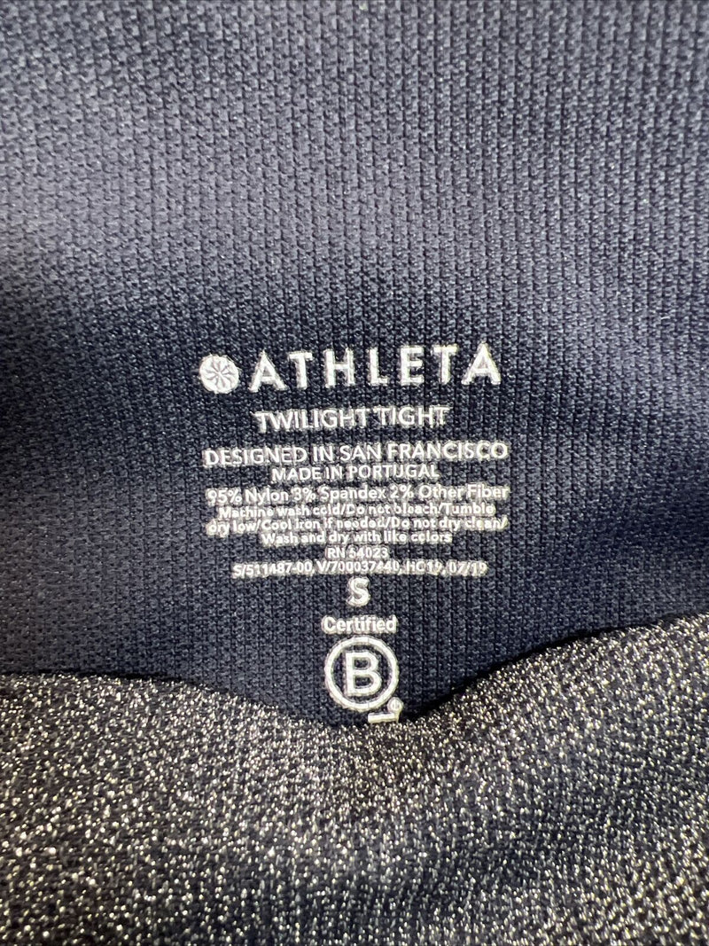 Athleta Women's Navy Blue Twilight Tight Metallic Reflective Leggings - S