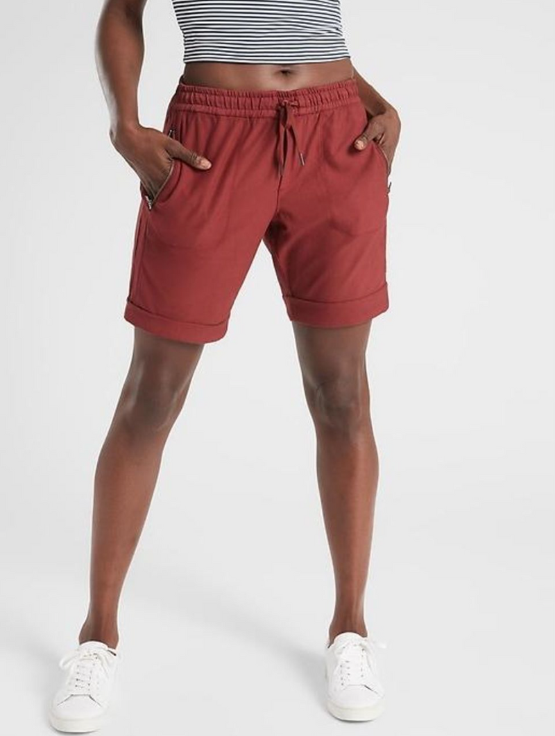 Athleta Red Elastic Waist Stretchy Farallon 9