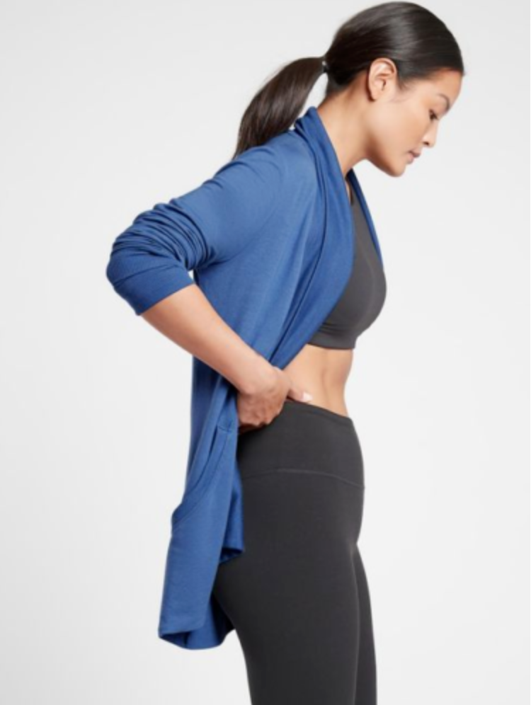 Athleta Chrome Blue Nirvana Pranayama Wrap Cardigan