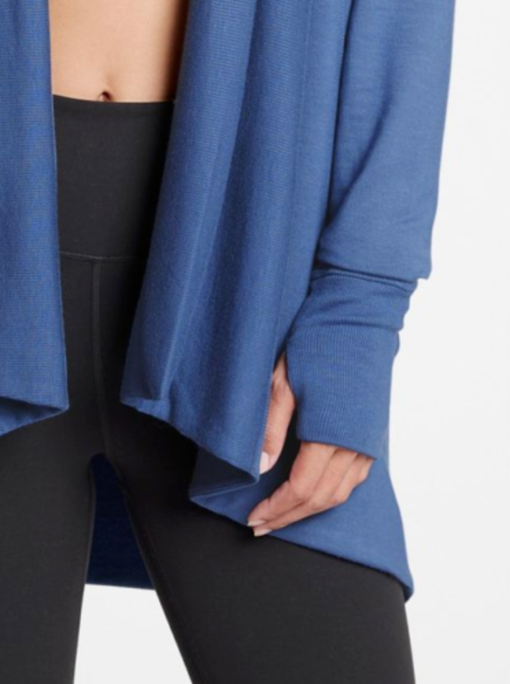 Athleta Chrome Blue Nirvana Pranayama Wrap Cardigan
