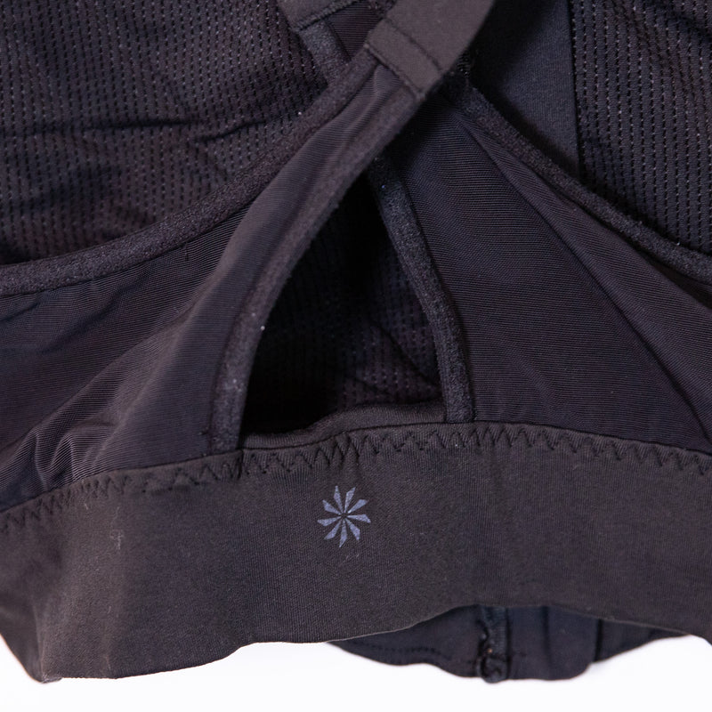 Athleta Front Zip Stealth High Intensity Running Work Out Sports Bra Black Small