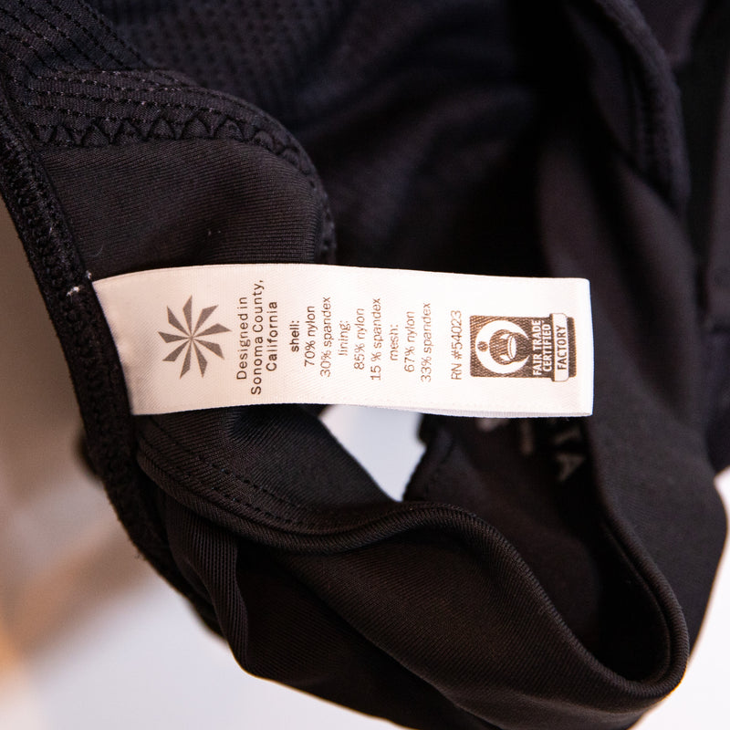 Athleta Front Zip Stealth High Intensity Running Work Out Sports Bra Black Small
