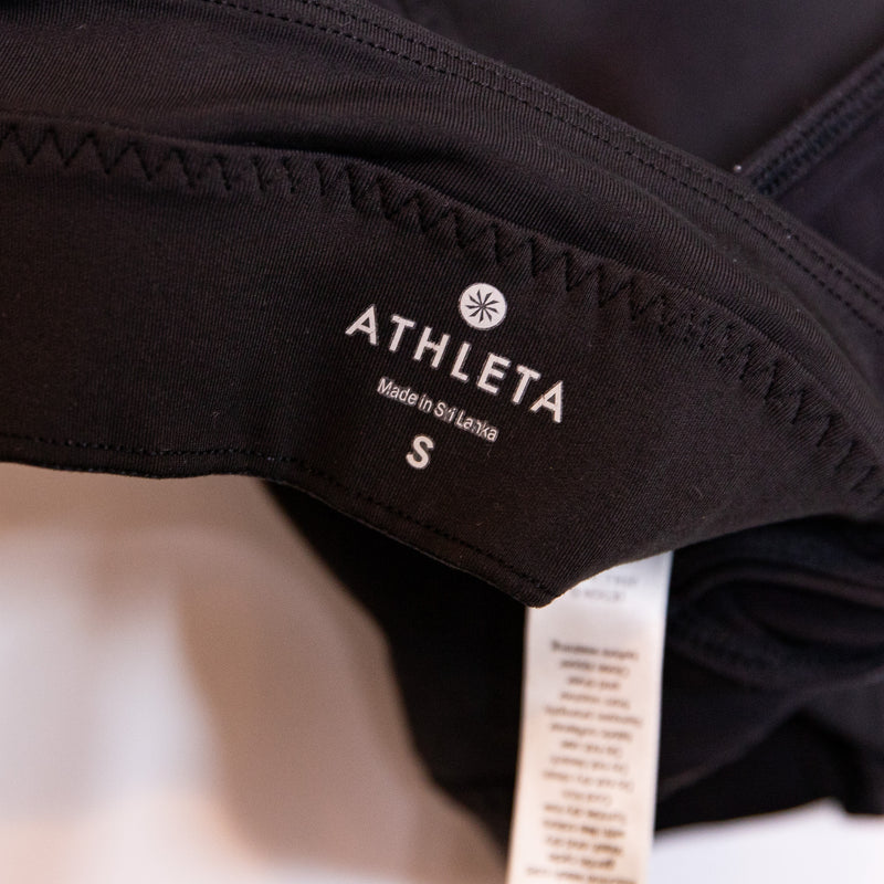 Athleta Front Zip Stealth High Intensity Running Work Out Sports Bra Black Small