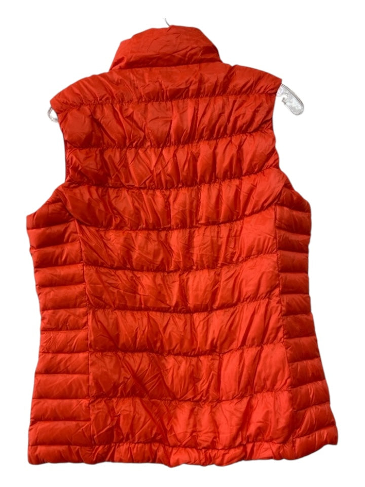Athleta Size L Orange Nylon Puffer Zip Up Vest