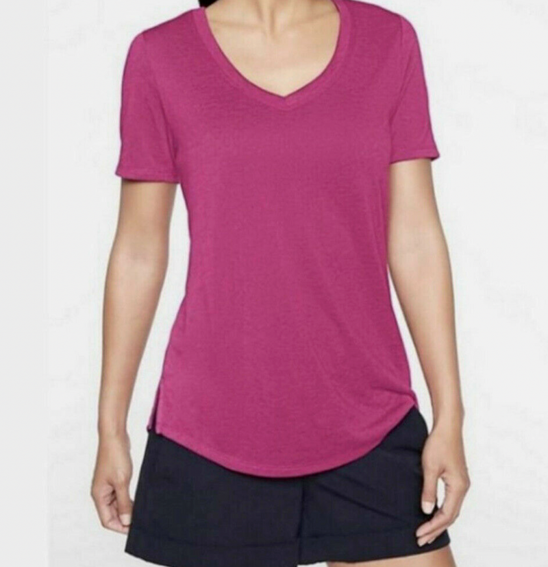 Athleta Magnolia Scoop V-Neck Short Sleeve Breezy Tee Top