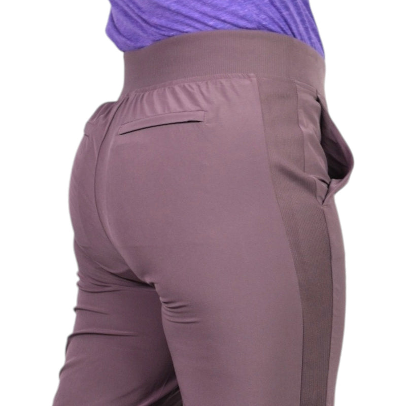 Athleta Brooklyn Ankle Pants Damask Mauve Purple Tapered Mid Rise Stretch Pockets Size 2