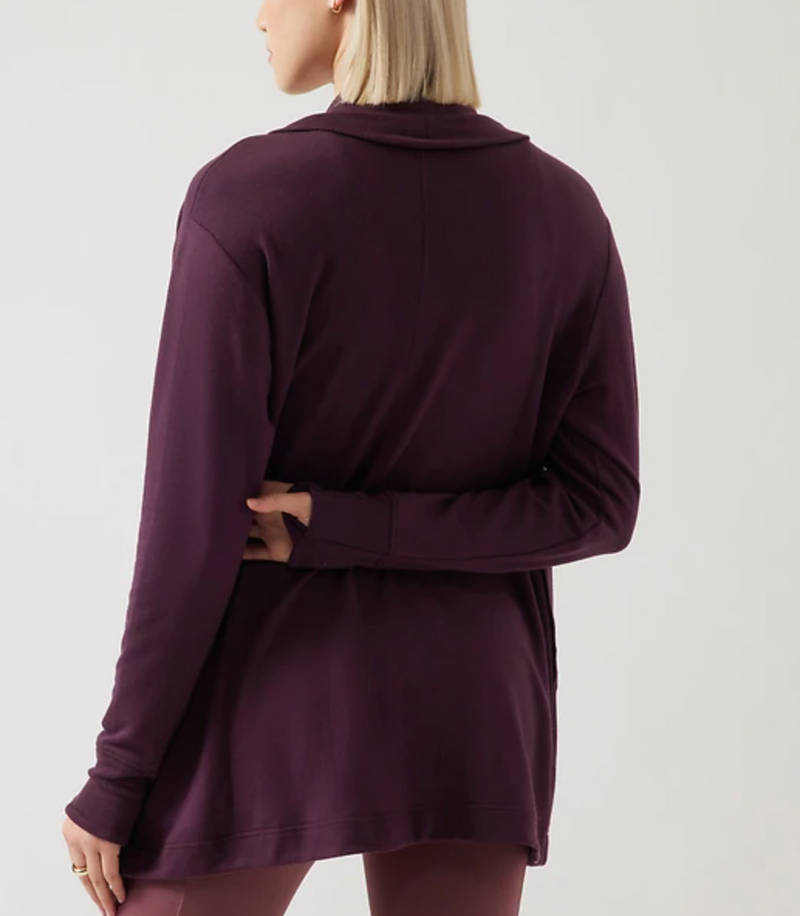 Athleta Spiced Cabernet Nirvana Pranayama Restore Wrap Cardigan