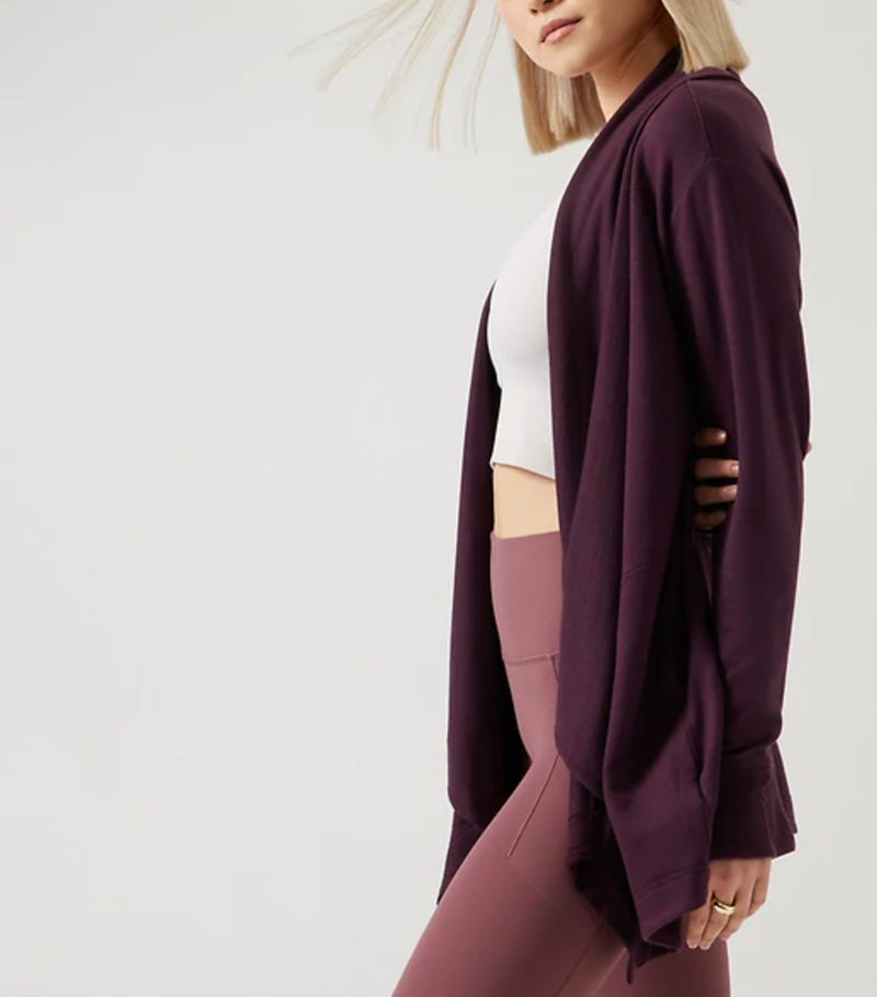 Athleta Spiced Cabernet Nirvana Pranayama Restore Wrap Cardigan