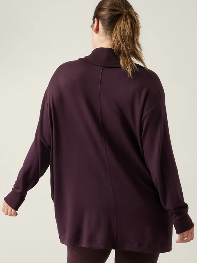 Athleta Spiced Cabernet Nirvana Pranayama Restore Wrap Cardigan