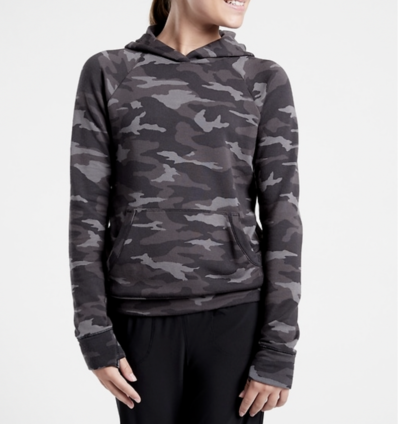 Athleta Girl Black Camo In Your Element 2.0 Hoodie Sweatshirt