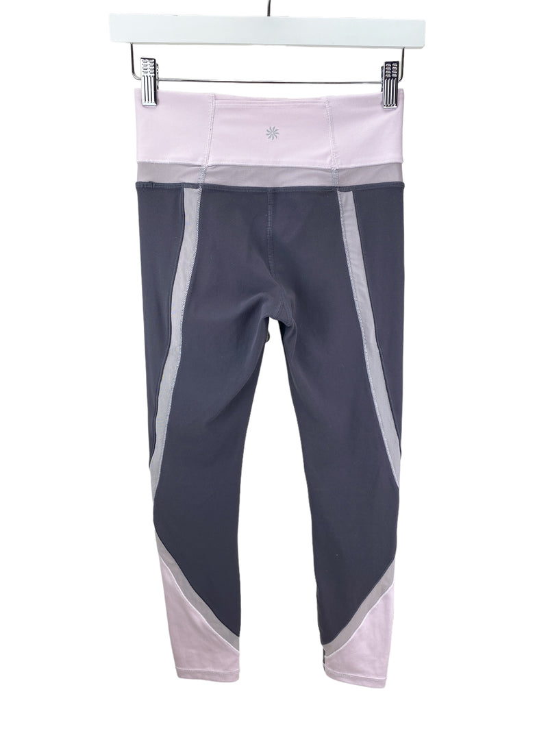 Athleta Women's Elation Color Block 7/8 Active Tight Grey/Pink Size XS
