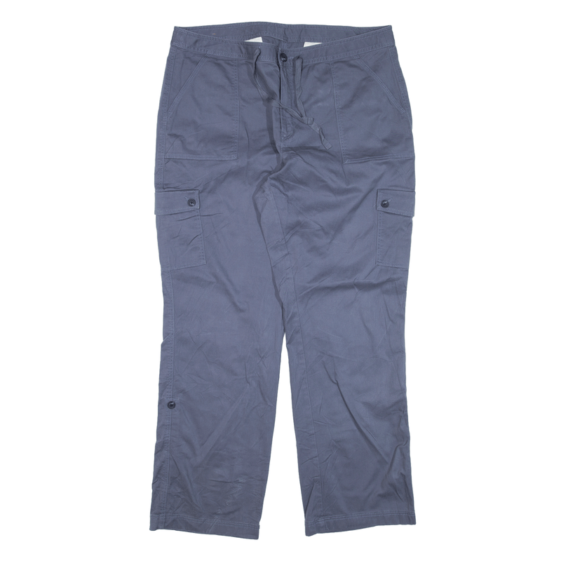 LL BEAN Cargo Trousers Blue Regular Straight Womens W34 L29