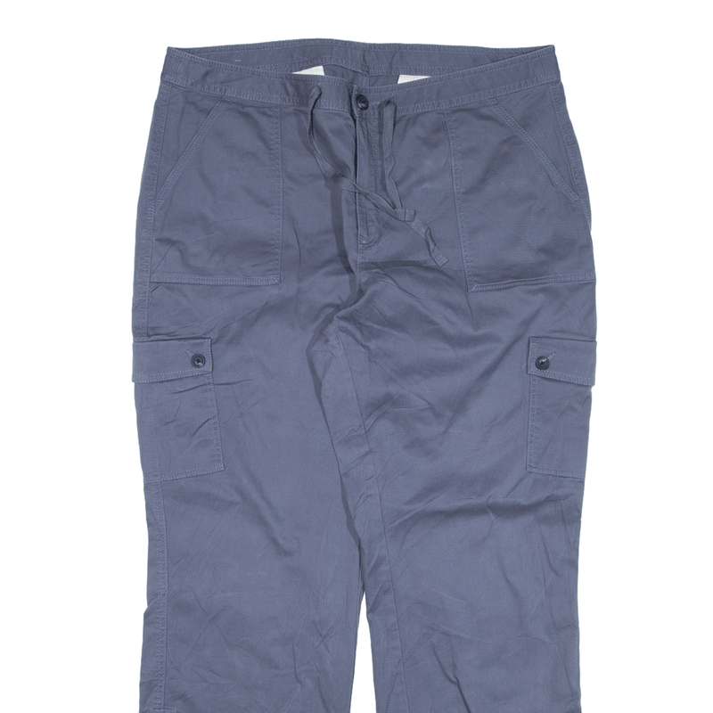 LL BEAN Cargo Trousers Blue Regular Straight Womens W34 L29